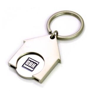 Customised House Trolley Coin Key Ring Holder
