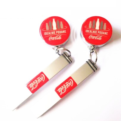 Promotional Badge Reel and Bottle Opener Keychain Set