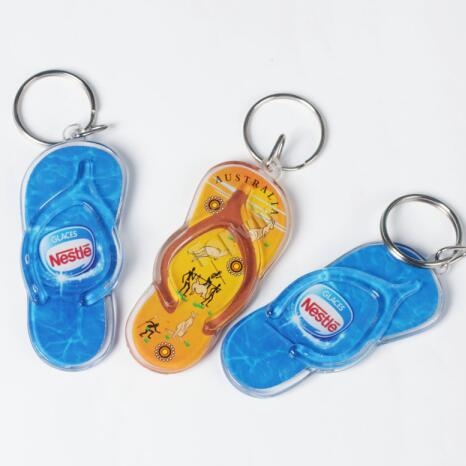 Personalized Image Printed Slipppers Shape Keychains