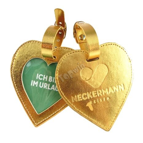 Personalized Embossed Logo Heart Shape Luggage Tags