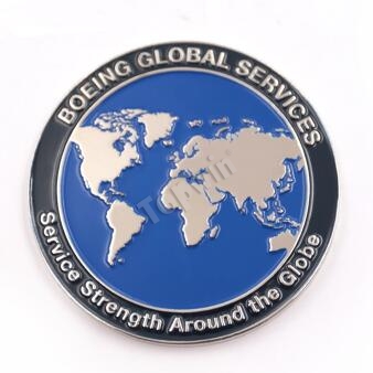 Customized Silver Plated 2 Inch Coins for Boeing Global Services