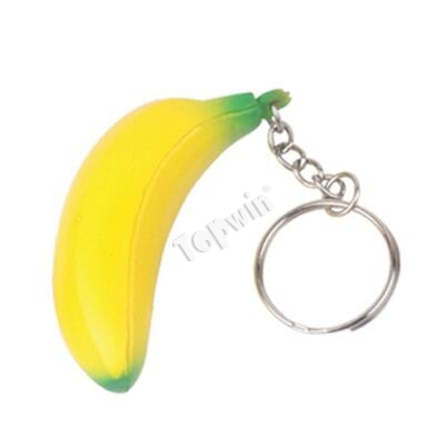 3D Banana Shape Fruit Shape Stress Toy Key Chains Wholesale