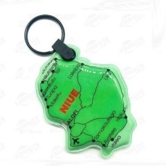 Personalised Map Design Plastic Small LED Key Chains