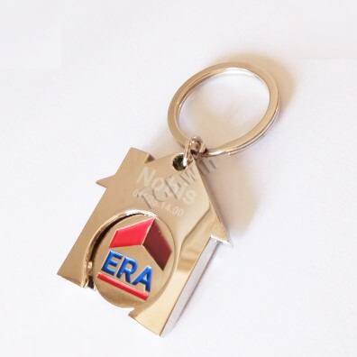 Custom House Trolley Coin Key Rings for House Renting Agents