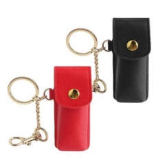 Elegant Red and Black Color Lipstick Leather Holder Key Rings