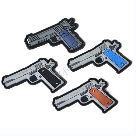Customized Pistol Shape Rubber Badge Maker in China