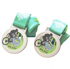 Cutout Design Bicycle Bike Events Medallion and Ribbon